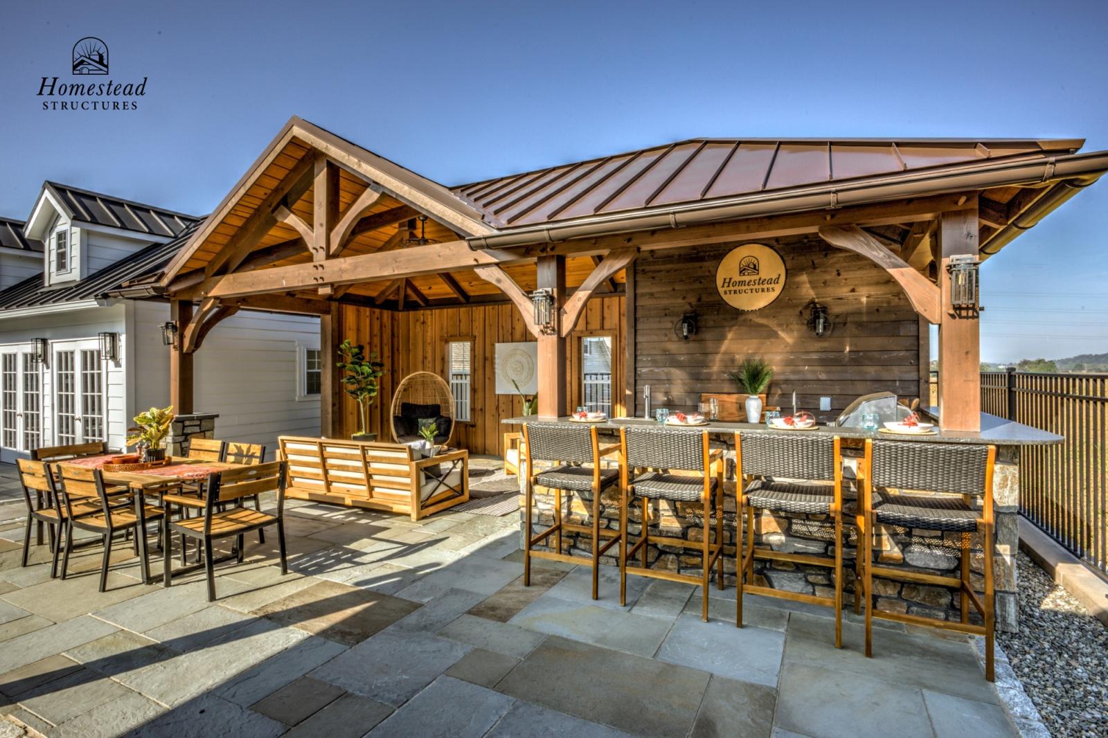 Display 7 14' x 28' Custom Timber Frame Avalon Pool House Homestead